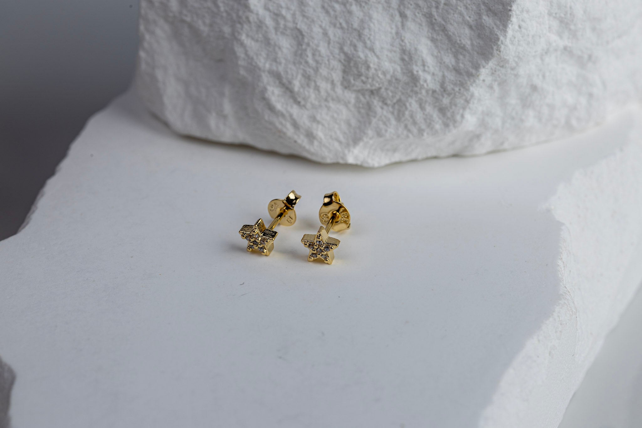 18k Gold Filled Mini CZ Star Stud Earrings – Dainty, Celestial & Handcrafted in Brazil
