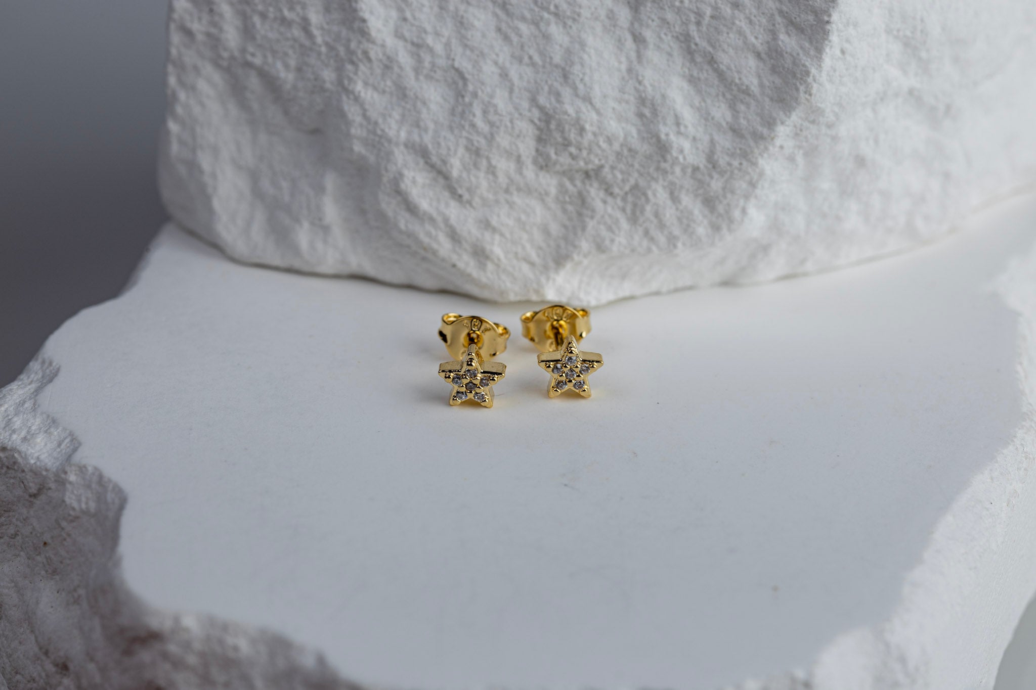 18k Gold Filled Mini CZ Star Stud Earrings – Dainty, Celestial & Handcrafted in Brazil