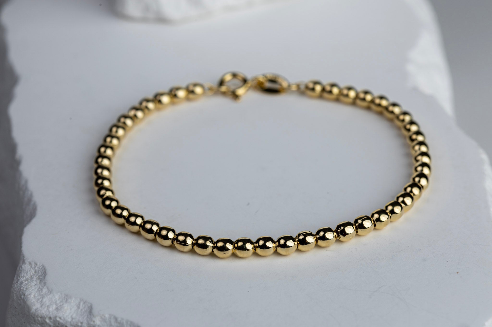 18k Gold Filled 3.5mm Beaded Bracelet – Minimalist, Elegant & Handcrafted in Brazil