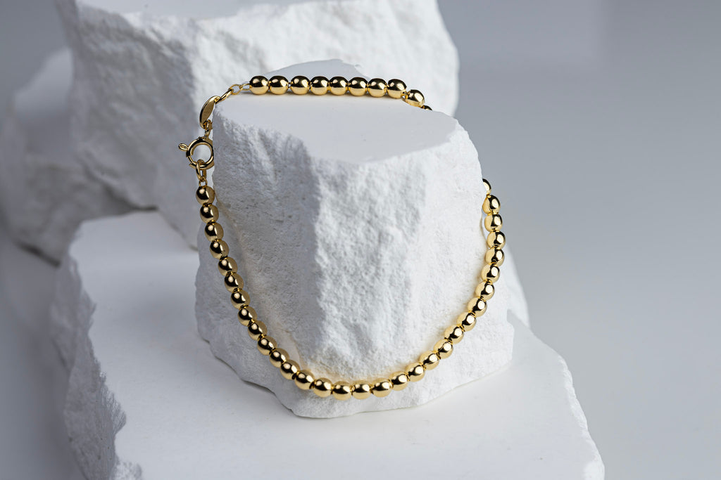 18k Gold Filled 3.5mm Beaded Bracelet – Minimalist, Elegant & Handcrafted in Brazil