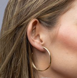 18k Gold Filled 50mm Hollow C-Hoop Earrings – Bold, Lightweight & Timeless