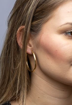 18k Gold Filled 50mm Hollow C-Hoop Earrings – Bold, Lightweight & Timeless