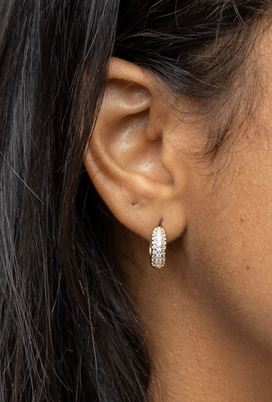 CAMi 18k Gold Filled 13mm Cubic Zirconia Clicker Hoop Earrings – Dainty, Elegant & Timeless