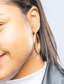 CAMi 18k Gold Filled 50mm Hoop Earrings – Lightweight, Classic & Timeless