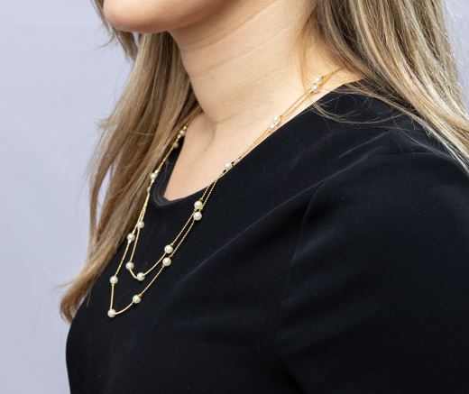 18k Gold Filled Long Wrap Around Pearl Necklace – Versatile, Elegant & Handcrafted in Brazil