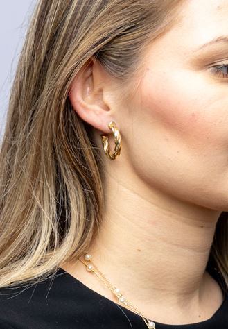 18k Gold Filled Twisted Half-Hoop Earrings – Classic Italian Style with Modern Elegance