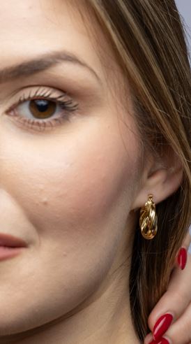 18k Gold Filled Twisted Hoop Earrings – Italian-Inspired, Elegant & Timeless
