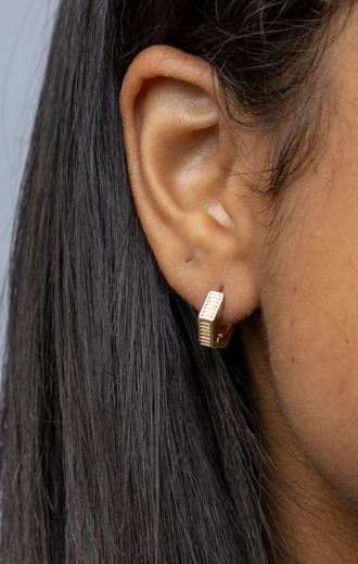 18k Gold Filled Textured Clicker Hoop Earrings – Chic, Versatile & Everyday Elegant