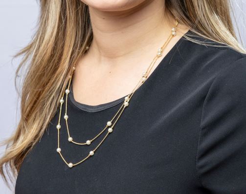 18k Gold Filled Long Wrap Around Pearl Necklace – Versatile, Elegant & Handcrafted in Brazil