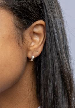 18k Gold Filled Petite Hoop Earrings with Micro Pave Cubic Zirconia – Dainty, Sparkling & Everyday Chic