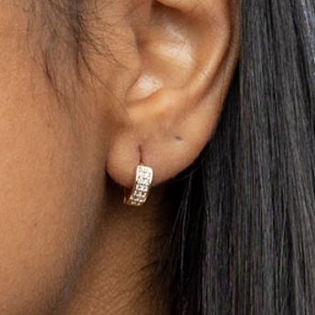 18k Gold Filled Petite Hoop Earrings with Micro Pave Cubic Zirconia – Dainty, Sparkling & Everyday Chic