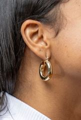 18k Gold Filled Thick Small Hoop Earrings – Bold, Polished & Everyday Chic