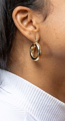 18k Gold Filled Thick Small Hoop Earrings – Bold, Polished & Everyday Chic