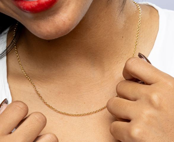CAMi 18k Gold Filled Front Clasp Rolo Chain Necklace – Modern, Versatile & Handcrafted in Brazil