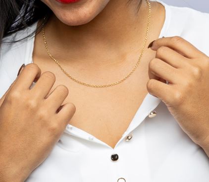 CAMi 18k Gold Filled Front Clasp Rolo Chain Necklace – Modern, Versatile & Handcrafted in Brazil
