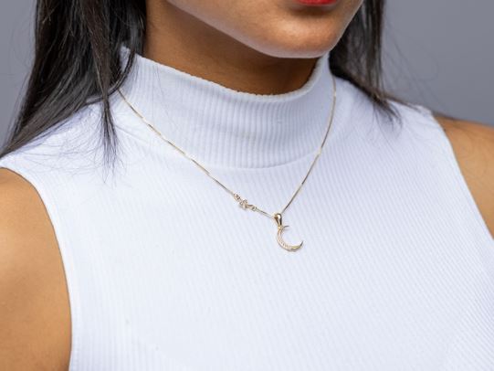 18k Gold Filled Moon and Star Necklace – Celestial, Elegant & Handcrafted in Brazil