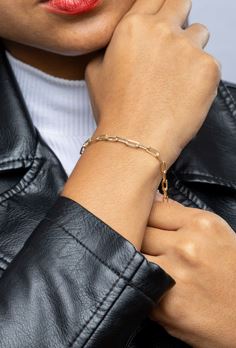 18k Gold Filled Paperclip Link Bracelet – Modern, Chic & Handcrafted in Brazil