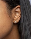 18k Gold Filled Mini CZ Ellipse Stud Earrings – Elegant, Minimalist & Handcrafted in Brazil