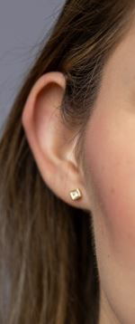 18k Gold Filled Mini CZ Square Stud Earrings – Modern, Minimalist & Handcrafted in Brazil