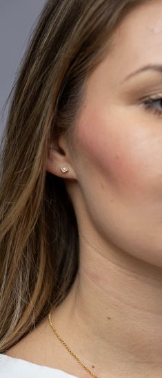 18k Gold Filled Mini CZ Square Stud Earrings – Modern, Minimalist & Handcrafted in Brazil