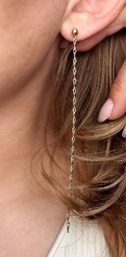18k Gold Filled Detailed Chain Drop Earrings – Bold, Modern & Handcrafted in Brazil