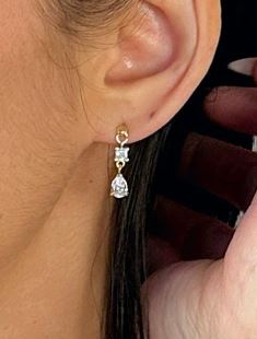 CAMi 18k Gold Filled Princess Cut & Drop CZ Dangling Earrings – Elegant, Sparkling & Handcrafted in Brazil