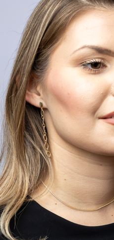 18k Gold Filled Diamond Cut Fancy Chain Earrings – Bold, Dazzling & Handcrafted in Brazil
