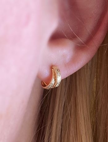18k Gold Filled 10mm Mini Double Wire C-Hoop Earrings – Minimalist Elegance, Everyday Style