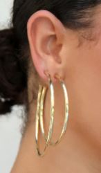 CAMi 18k Gold Filled 70mm New Wave Hoop Earrings – Bold, Elegant & Modern