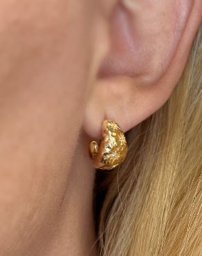 18k Gold Filled Hammered Crescent Moon Earrings – Celestial, Elegant & Bohemian Chic