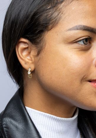 CAMi 18k Gold Filled Infinity CZ C-Hoop Earrings – Modern, Elegant & Timeless Sparkle