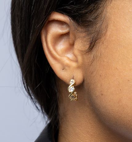 CAMi 18k Gold Filled Infinity CZ C-Hoop Earrings – Modern, Elegant & Timeless Sparkle
