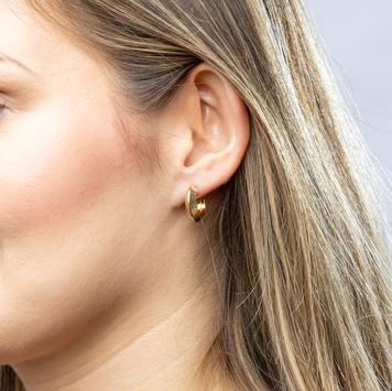 18k Gold Filled Faceted Half-Hoop Earrings – Elegant, Unique & Timeless Shine