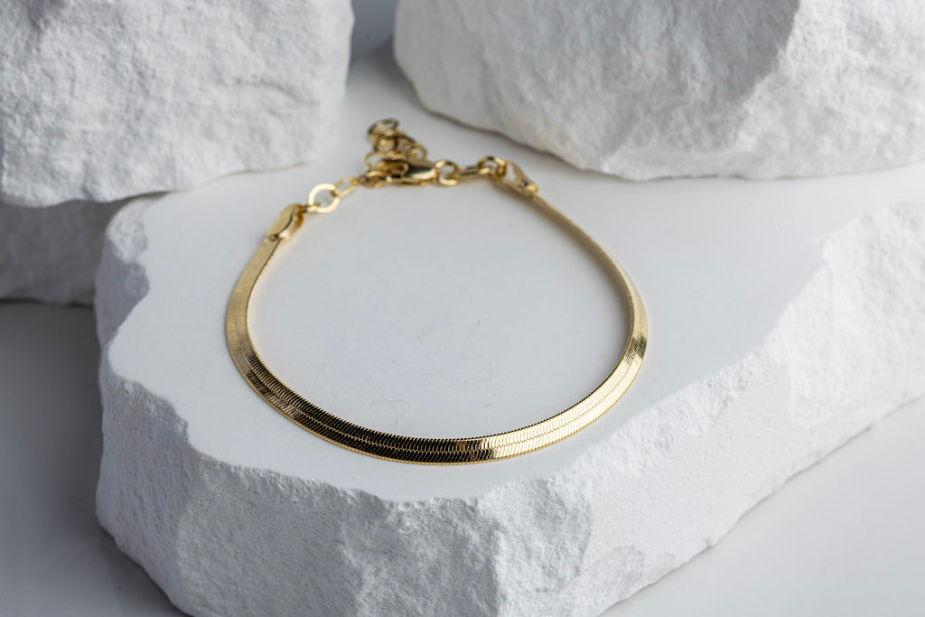 18k Gold Filled 3.0mm Herringbone Bracelet – Classic, Bold & Handcrafted in Brazil