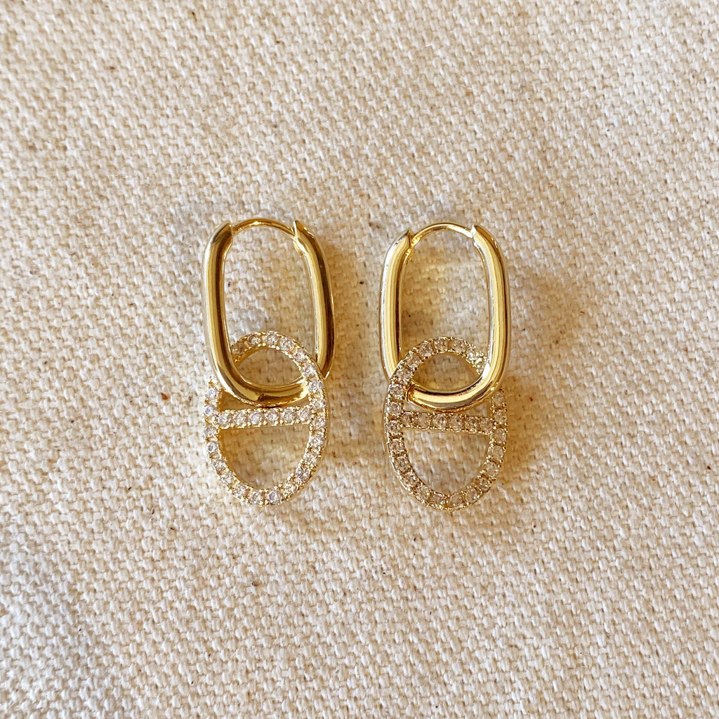 CAMi 18k Gold Filled Cubic Zirconia Mariner Drop Earrings – Elegant, Versatile & Nautical-Inspired